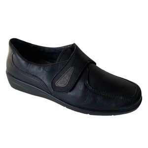 RHODE Black Leather Comfort Shoe Hook and Loop Closure Women's Size 7